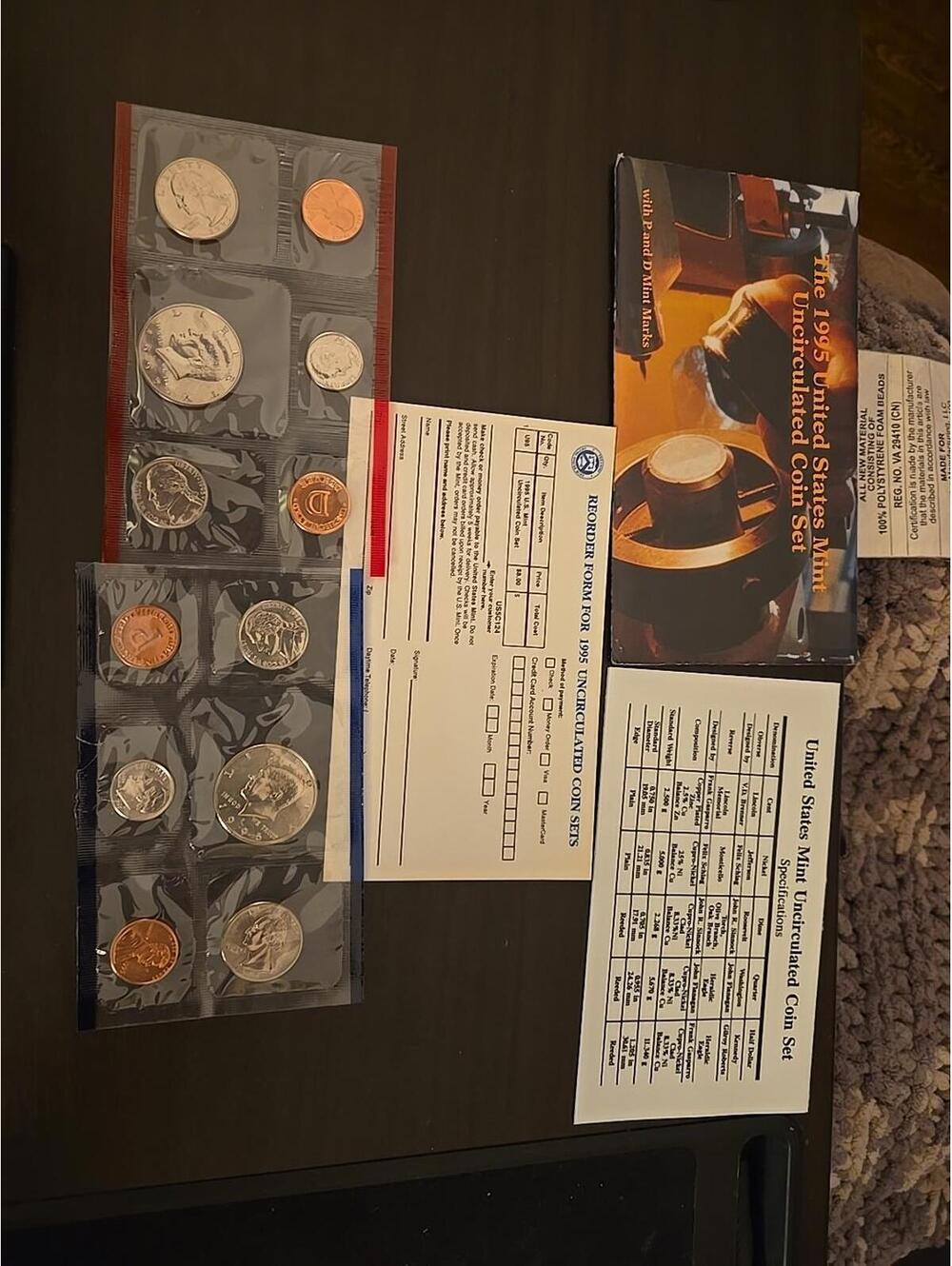 1995 Uncirculated Coin Set U.S Mint Original Government Packaging OGP